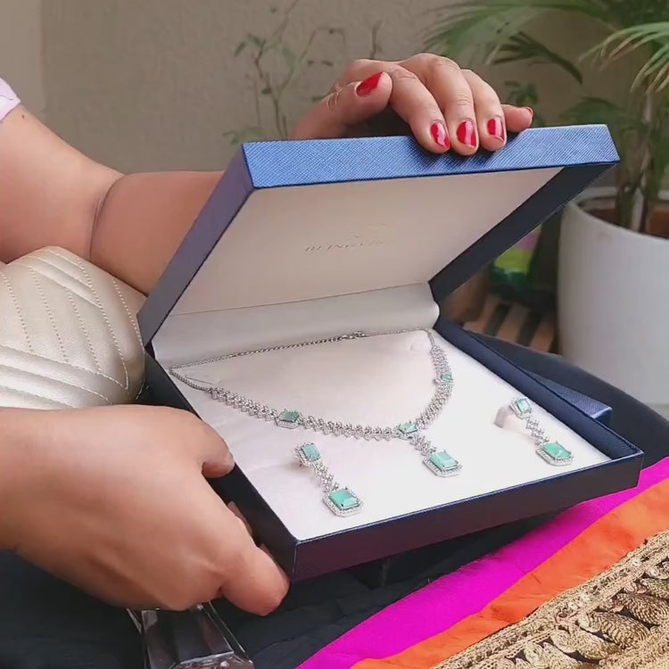 Aqua Lady Aquamarine & Diamond Necklace - Cross Jewelers