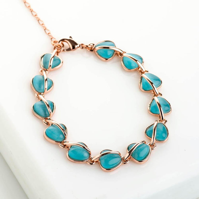 Natural Turquoise Bracelet, Firoza Gemstone Bracelet - Shraddha Shree Gems