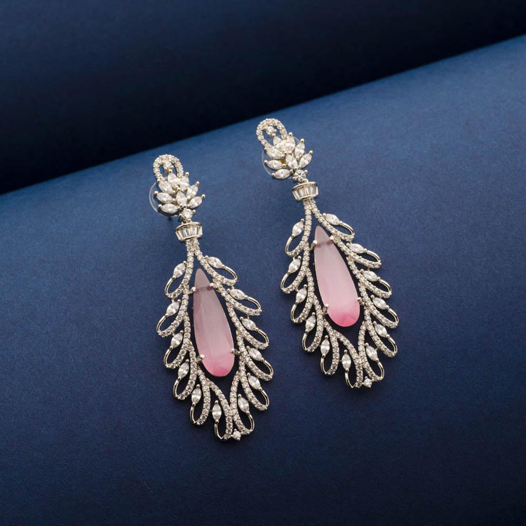 Ellie Vintage Gold Etch Frame Stud Earrings in Blush Pink Quartzite |  Kendra Scott
