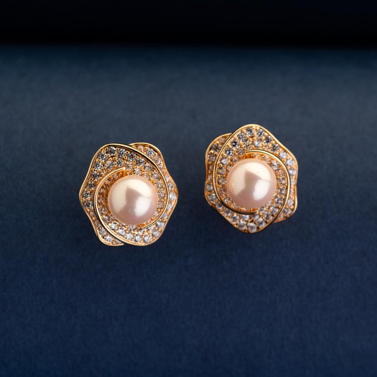 Grace Pearl Earrings Studs - Blingvine Jewelry