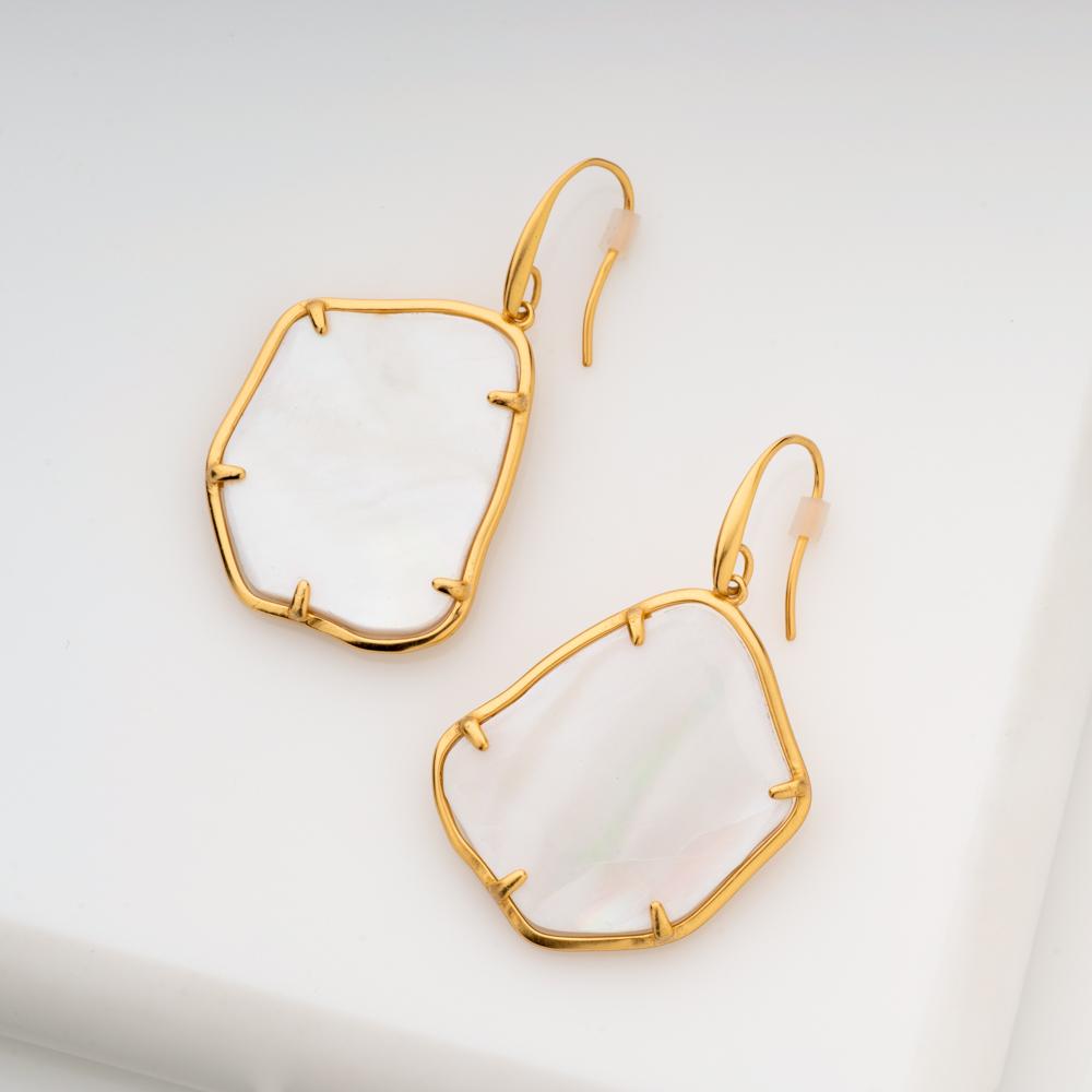 Greek Goddess Mother of Pearl Earrings - Blingvine Jewellery