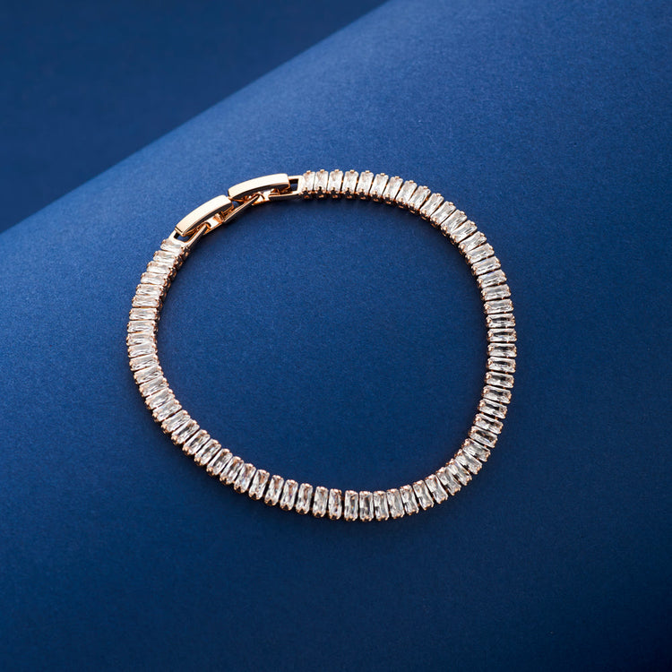 Designer Gold Polish American Diamond Sleek Bracelet NS02260023