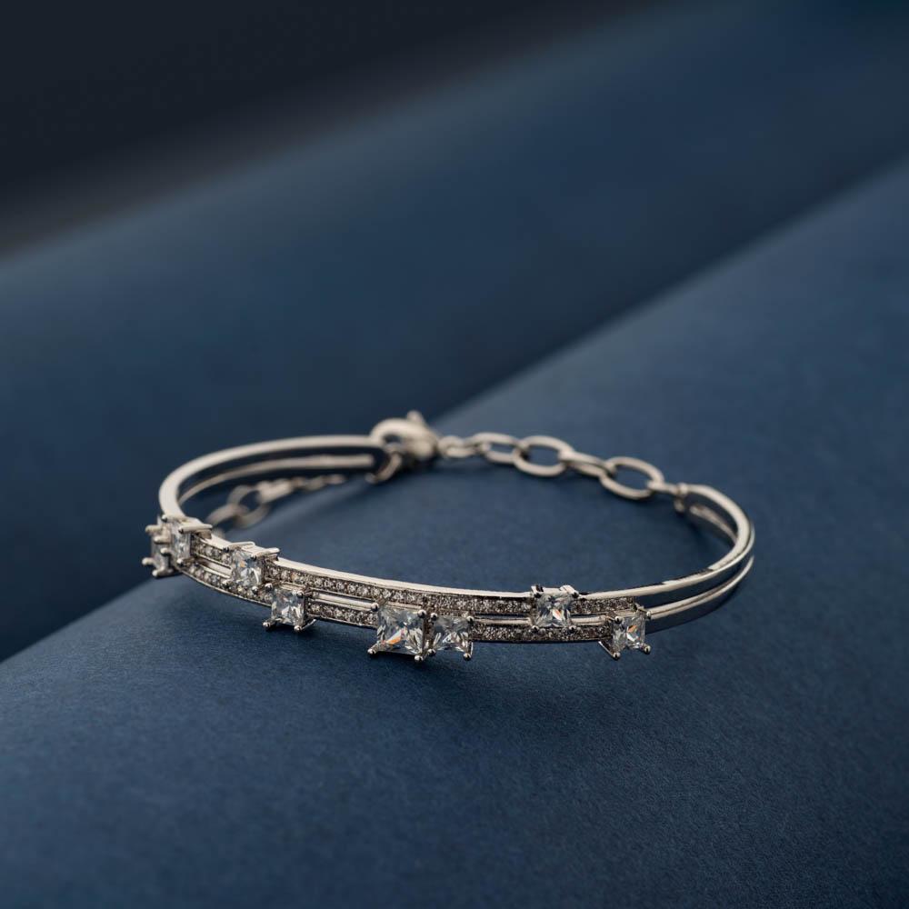American Diamond Bangle Bracelet for College and Office - Heer Crystal ...