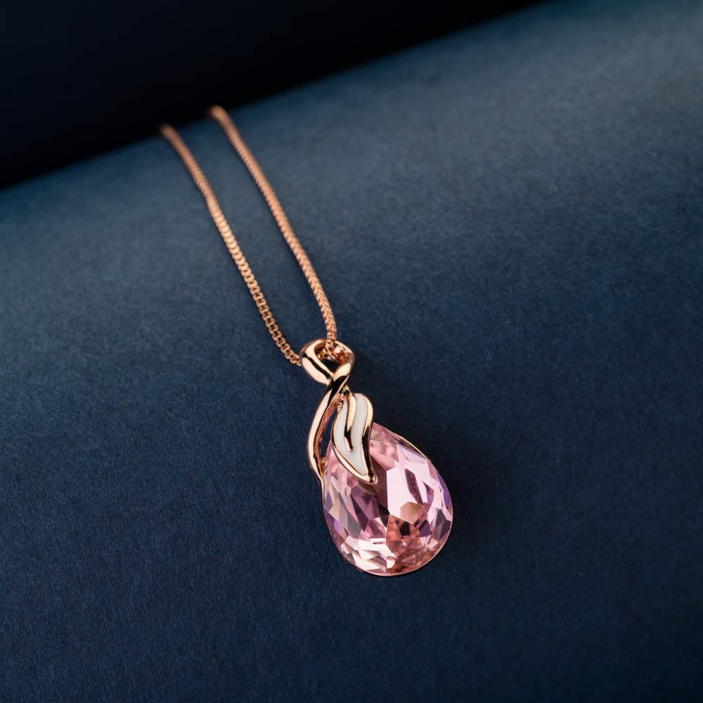 Immara Pink Crystal Pendant Set