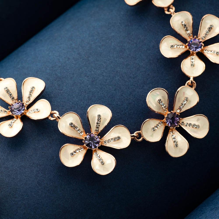 Jasmine Blooms Floral Necklace Set - Blingvine Jewelry