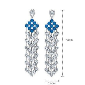Dark Blue Colour Stones Peacock Design Mat Finish Earrings Buy Online