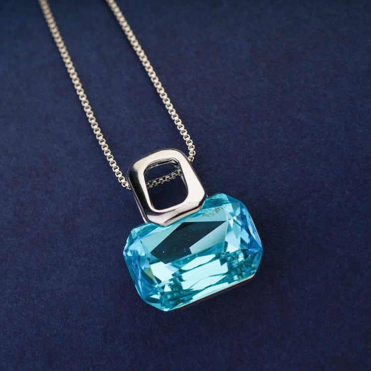 Katie Blue Crystal Pendant Set - Blingvine Jewelry