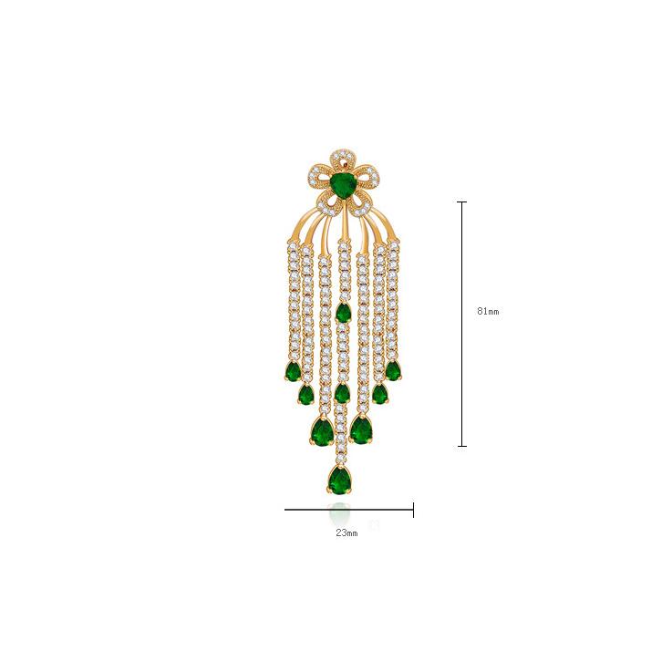 Kesha Luxury Long Earrings - Green