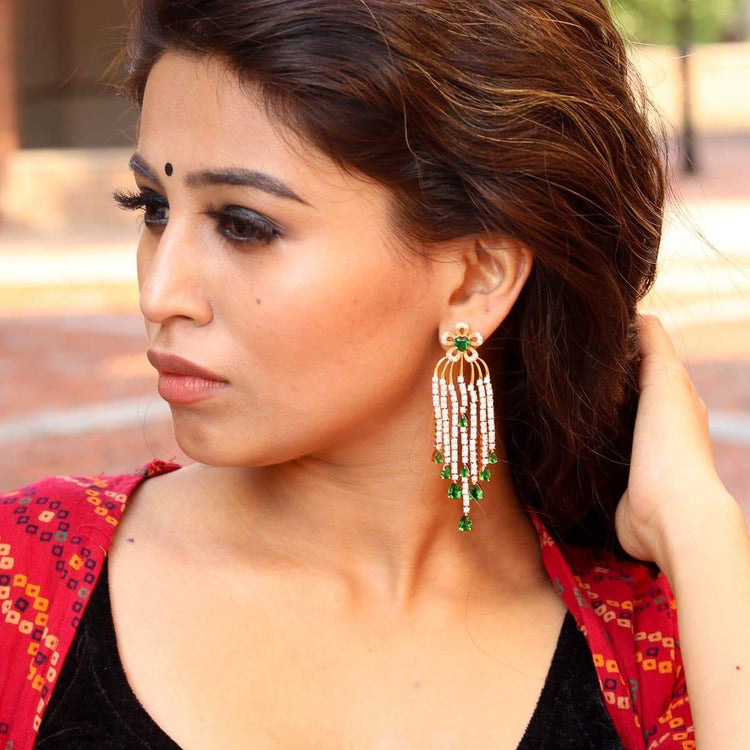 Buy MONKDECOR Elegant Bridal Jhumka Earring For Girls & Women  (Meenabali-Peach) Online at Best Prices in India - JioMart.