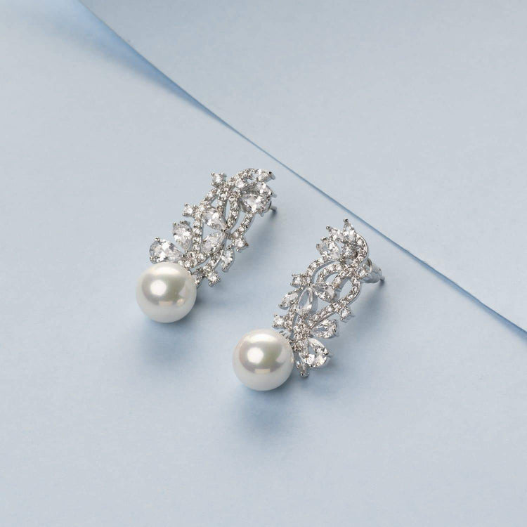 Kyrrah Crystal and Pearl Earrings