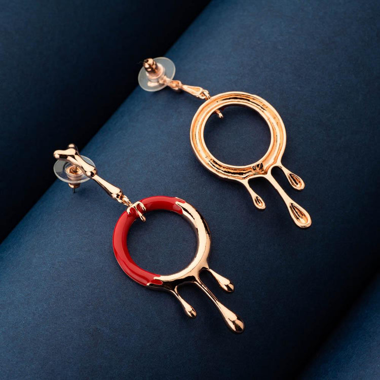 Lava Red Long Earrings - Blingvine Jewelry