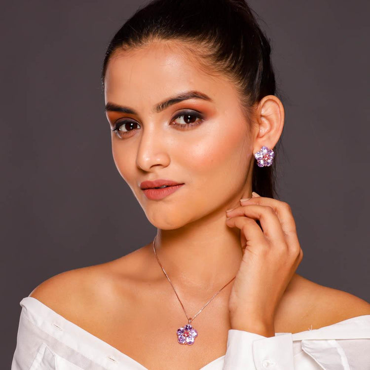 Buy SWAROVSKI Crystal Rose Gold Western Necklace | Shoppers Stop