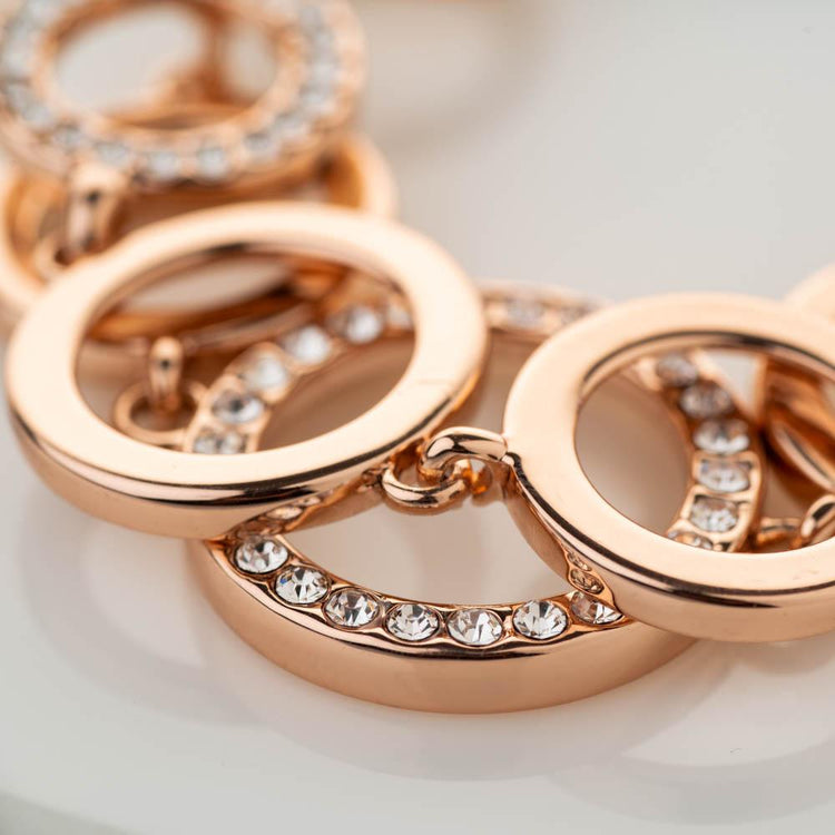 Loopy Crystal and Rose Gold Bracelet - Blingvine