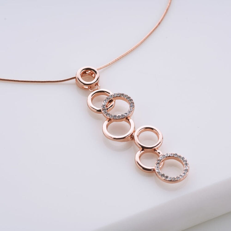 Buy Okos Rose Gold Jewelry Combo of 5 Stylish Designer Pendant Necklace  Emblished with Crystal Elements for Girls and Women CO1000294 Online at  Best Prices in India - JioMart.