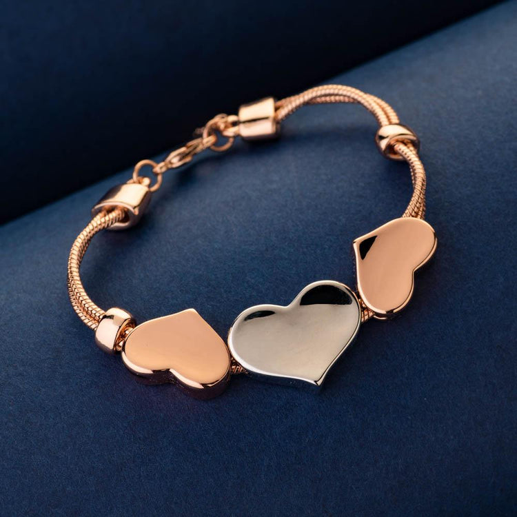 Buy GIVA Sterling Silver Rose Gold Interlocked Heart Bracelet For Women  Online at Best Prices in India  JioMart