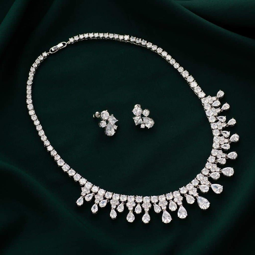 American Diamond Necklace Set for Weddings - Maharani American ...