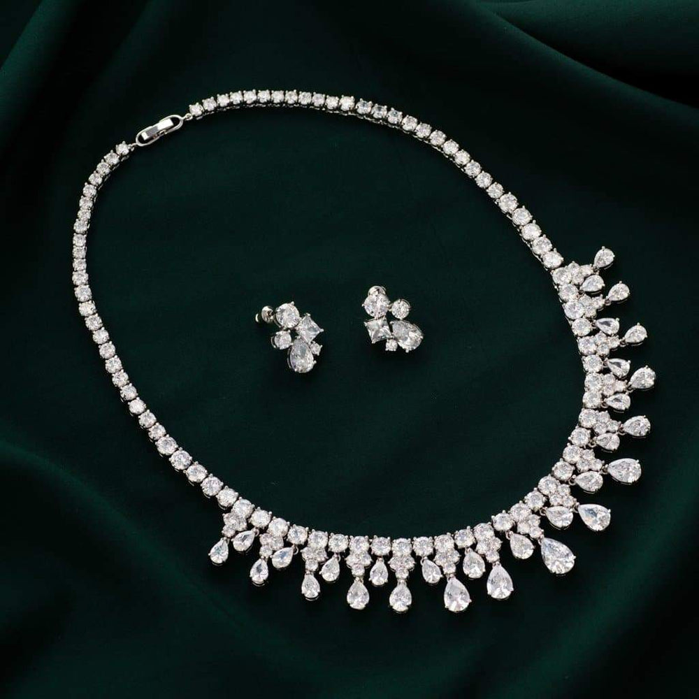 Maharani American Diamond Necklace Set - Blingvine