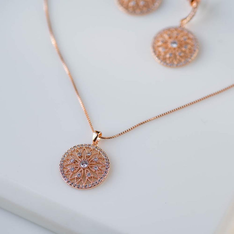 Gold Ball Lakshmi Pendant Necklace - South India Jewels