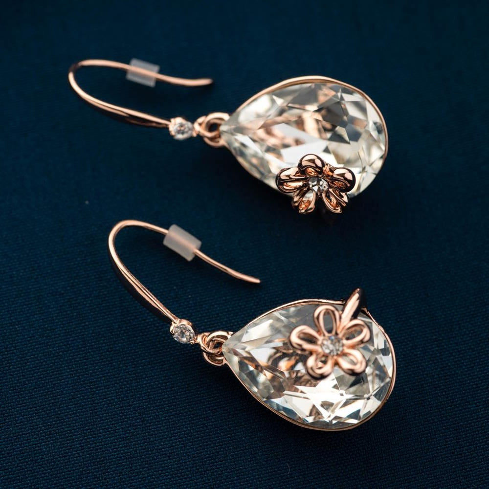 Martha Dangler Earrings - Clear Crystals