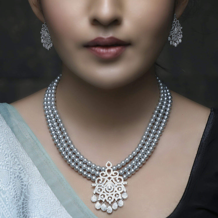 Engagement Pearl Necklace Set, 4, 1 Necklace,1 Pair Earrings at Rs 150/set  in Mumbai