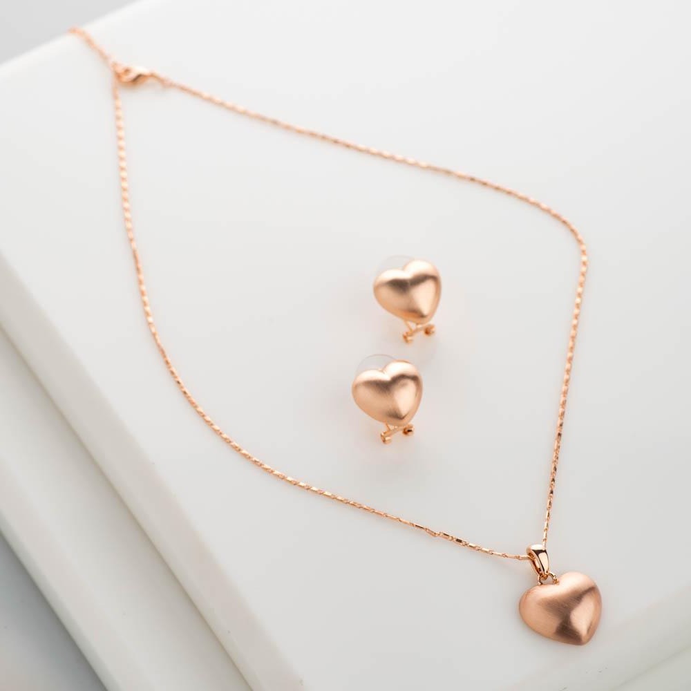 Miraya Hearts Pendant Necklace Set - Blingvine Jewelry