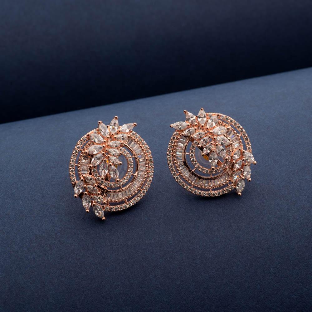 Mohena Rose Gold Stud Earrings - Blingvine
