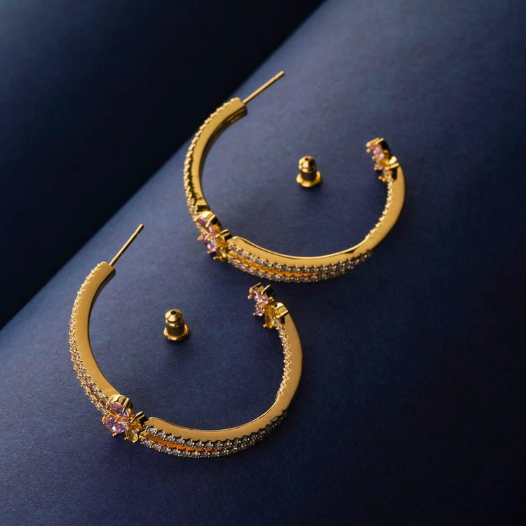 Monisha Crystal Hoop Earrings - Blingvine Jewellery