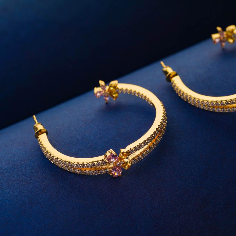 Monisha Crystal Hoop Earrings - Blingvine Jewellery