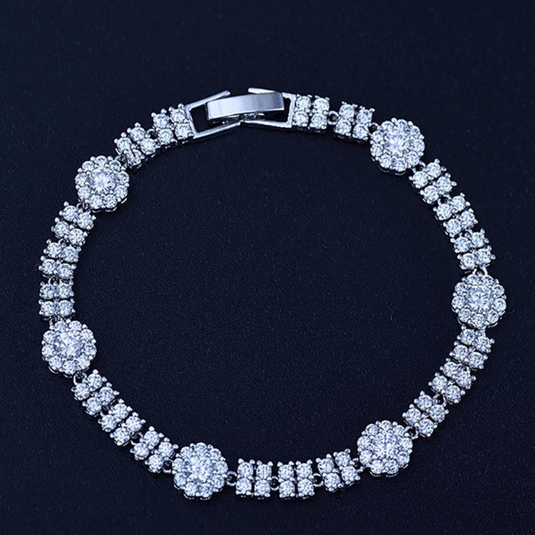 Vintage Silver Tone Austrian Crystal Stretch Bracelet | eBay