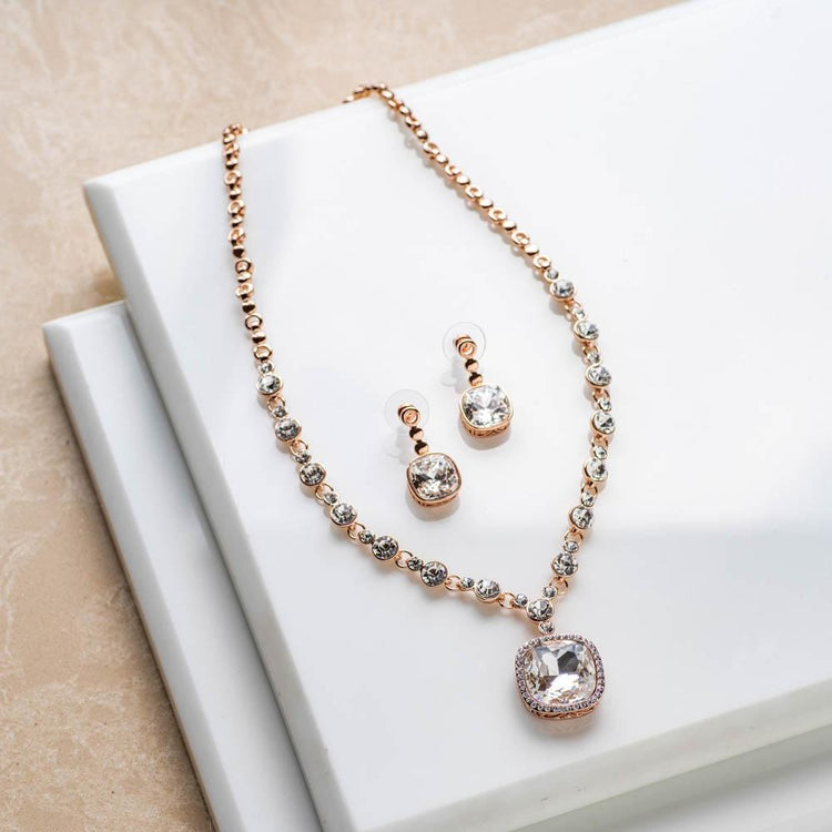 Noor Crystal Necklace Set - Blingvine