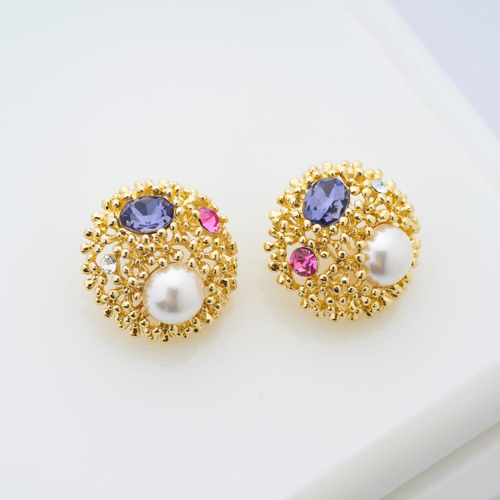 Pearl Earrings  Floral Earrings for Girls  Zehra Pearl Earrings by  Blingvine