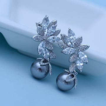 Hollowed Alloy Simulated Pearl Earrings Online Shopping India Fashion