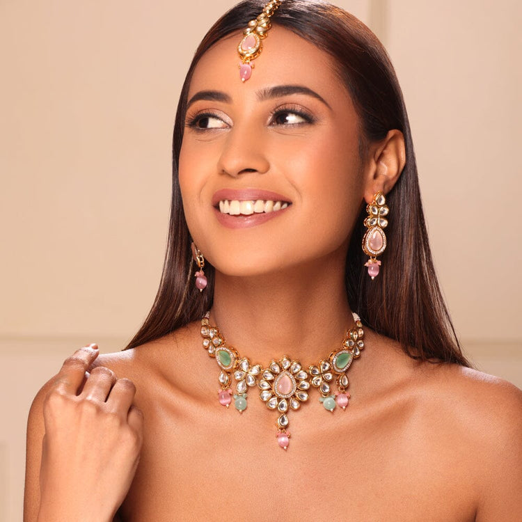 Rashna Pastel Kundan Necklace Set