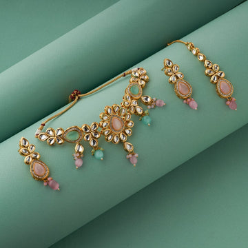 Rashna Pastel Kundan Necklace Set