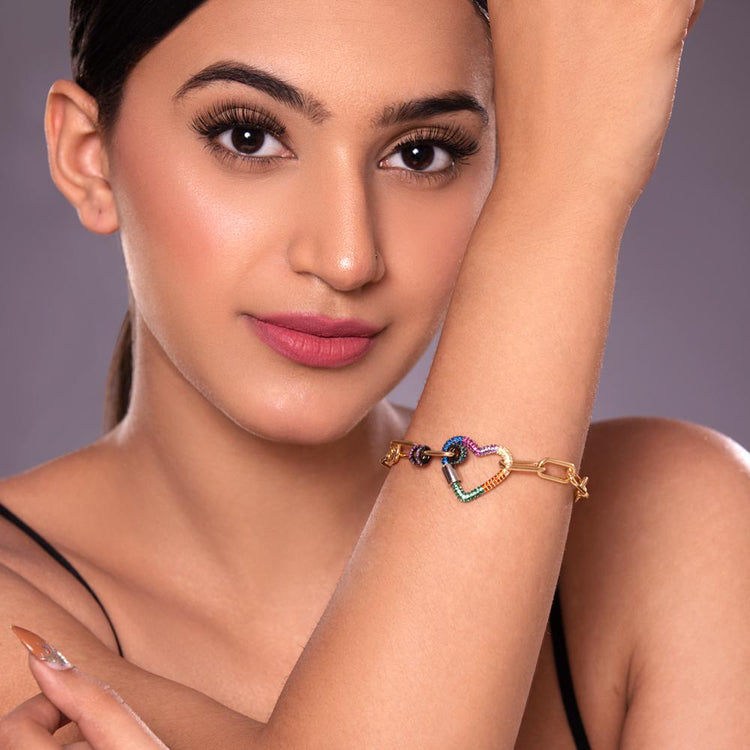 Buy Swarovski Crystal Bracelet Multi Color Rainbow Bracelet Online in India   Etsy