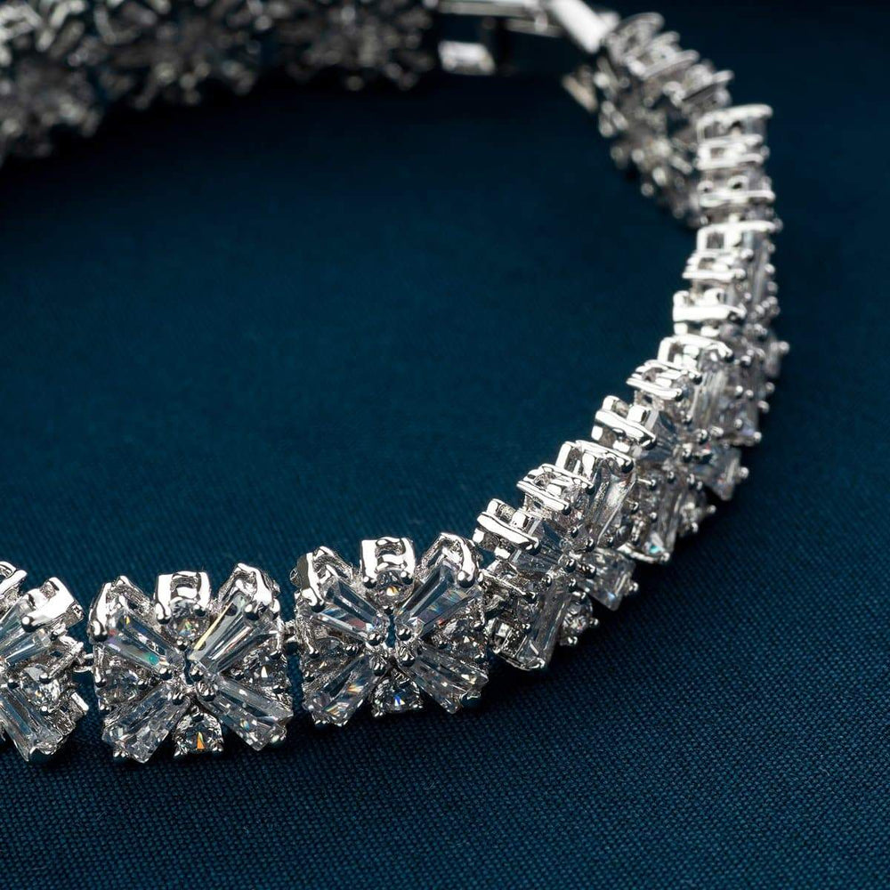 Artificial Cateye Stone Bracelet with Swarovski Crystals - Anniversary Gift  - Office Jewelry - Elixir Bracelet by Blingvine