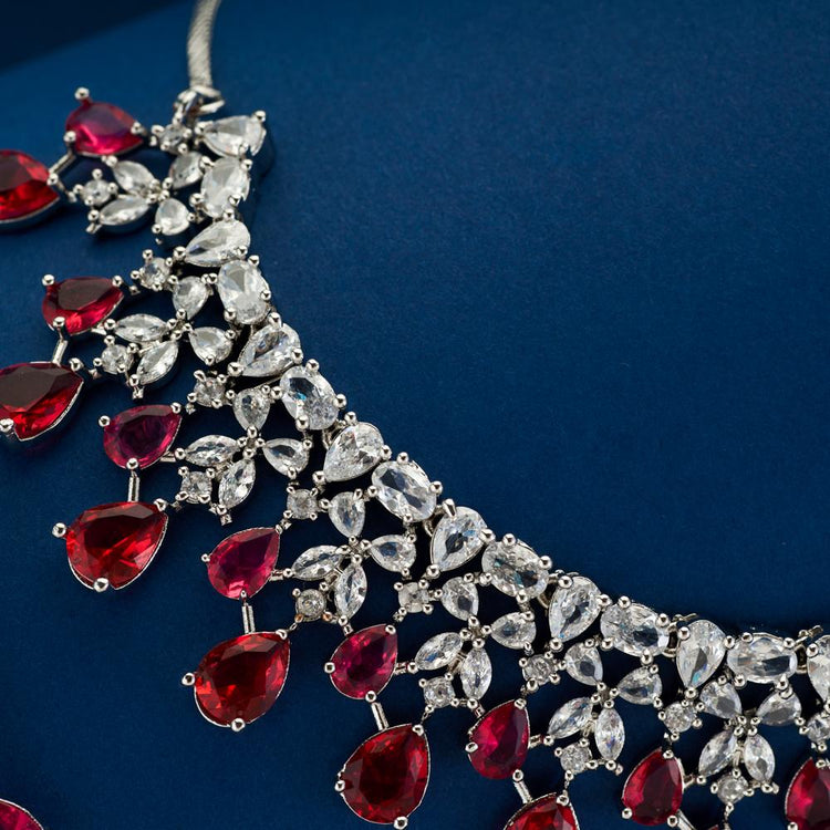 Red Diamond High Quality Necklace Set/cz Diamond/ Wedding Jewellery/ Diamond  Replica/artificial Diamond Red Cubic Zirconia, Ruby - Etsy