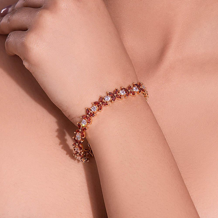 New Style Casual Design with Diamond Rose Gold Bracelet for Women  St   Soni Fashion