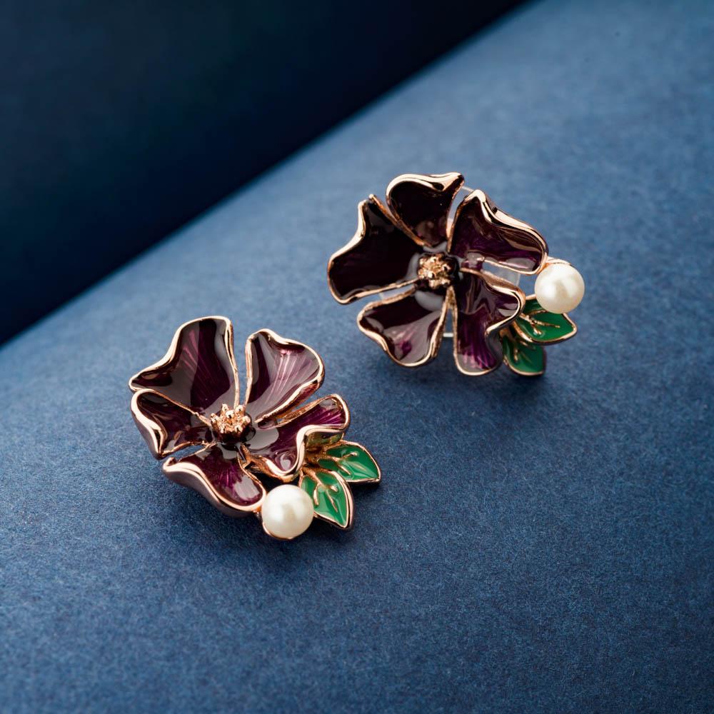 Robin Enamel Stud Earrings - Blingvine Jewellery