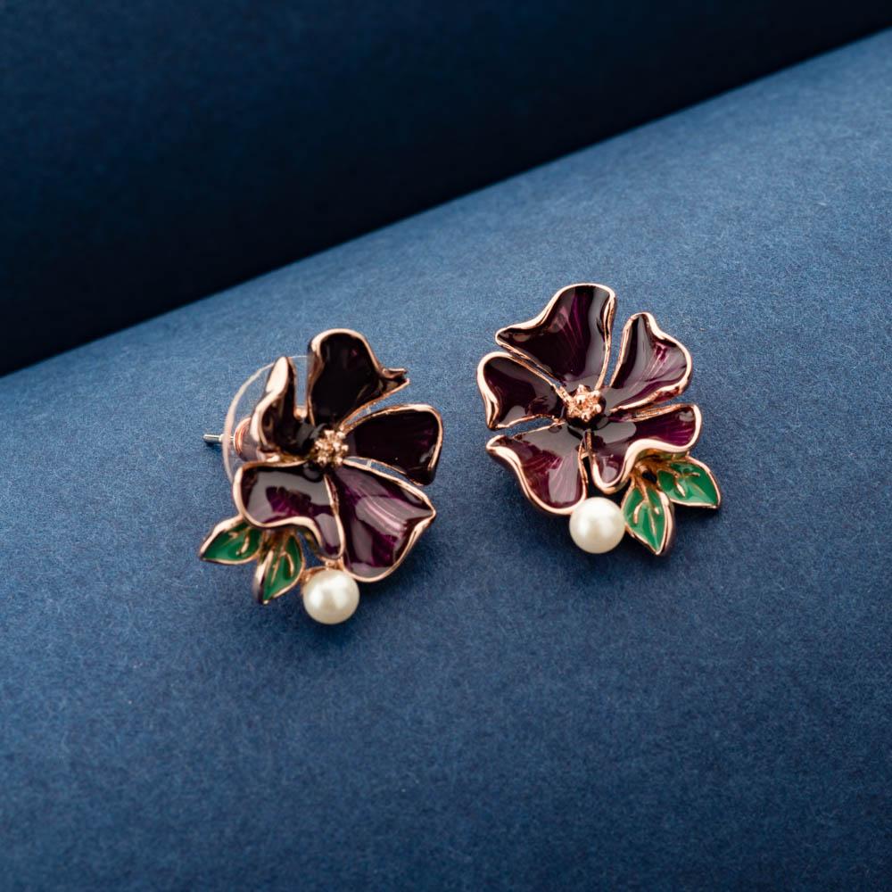 Robin Enamel Stud Earrings - Blingvine Jewellery