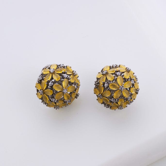 Rosa Yellow Floral Studs