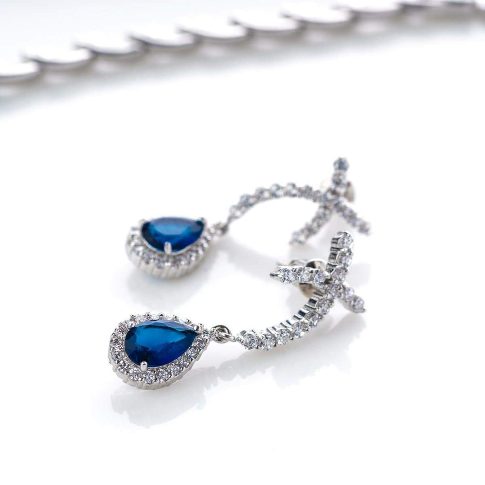 Senorita Blue Crystal Necklace Set - BlingVine Jewelry