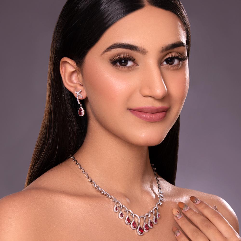 Senorita Necklace Set - Ruby Red