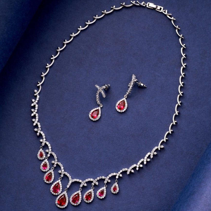 Senorita Necklace Set - Ruby Red