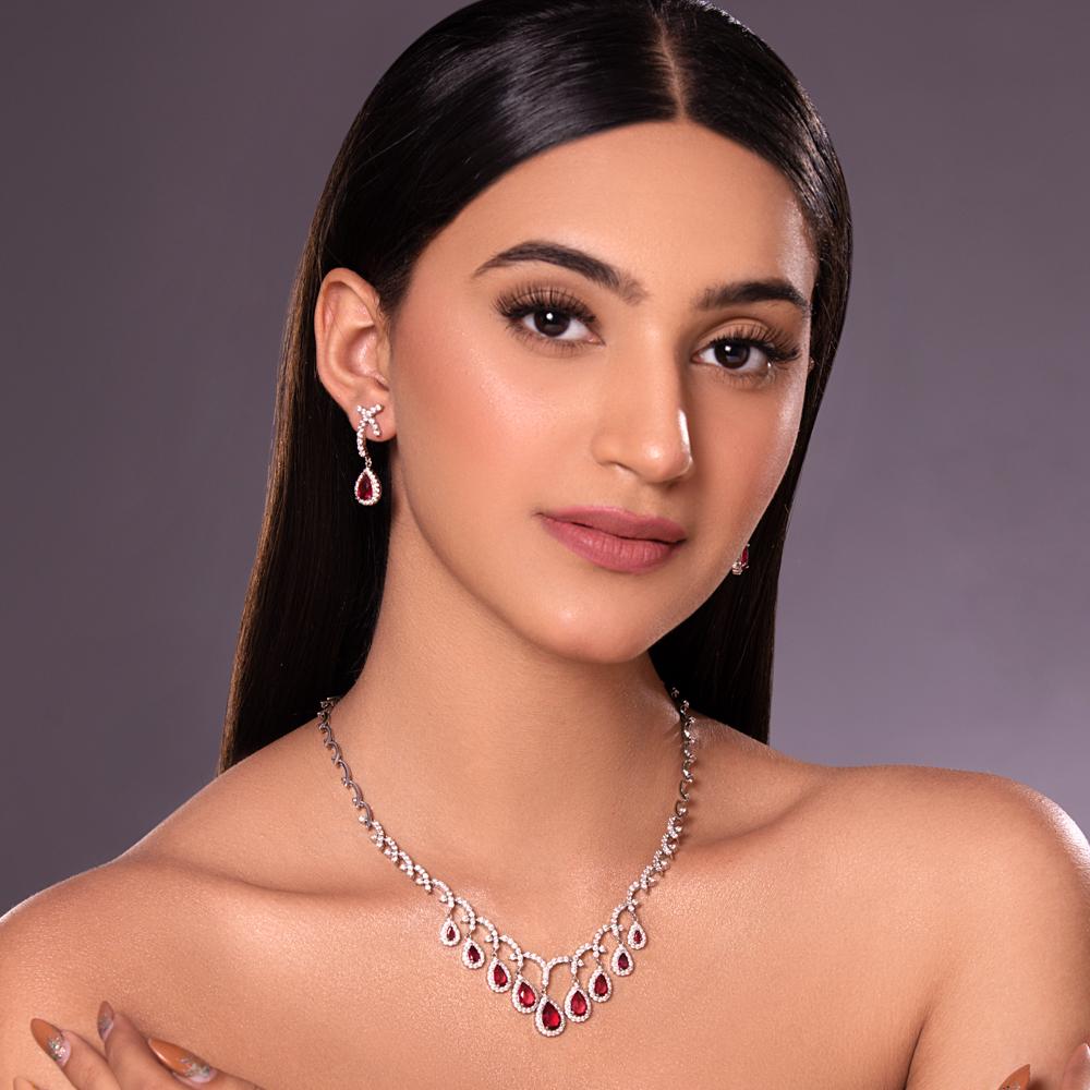 Senorita Necklace Set - Ruby Red