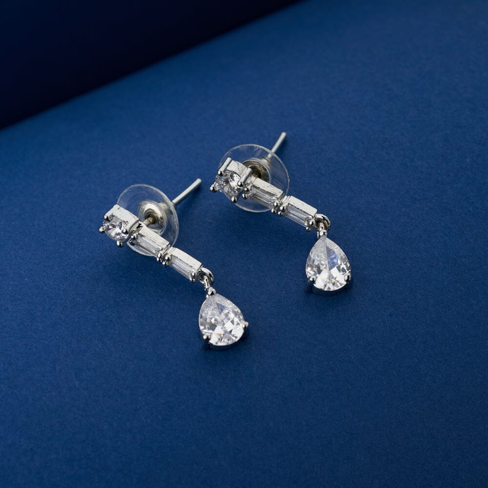 American Diamond Necklace Set Necklace for Girls Silverstring