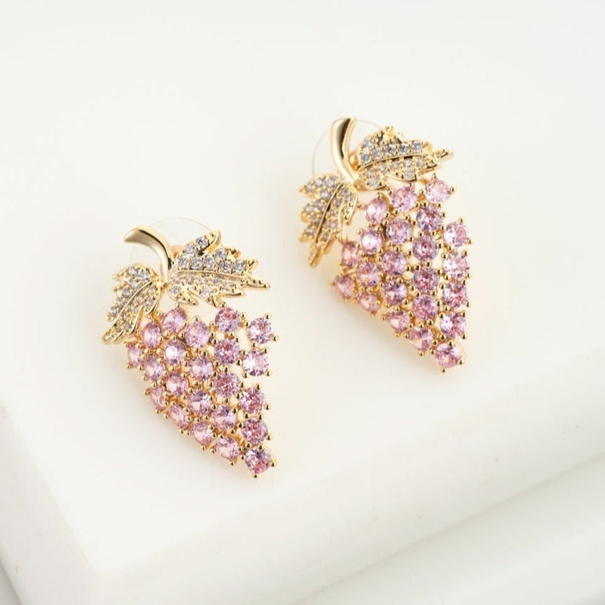 Sugar Strawberry Crystal Studs