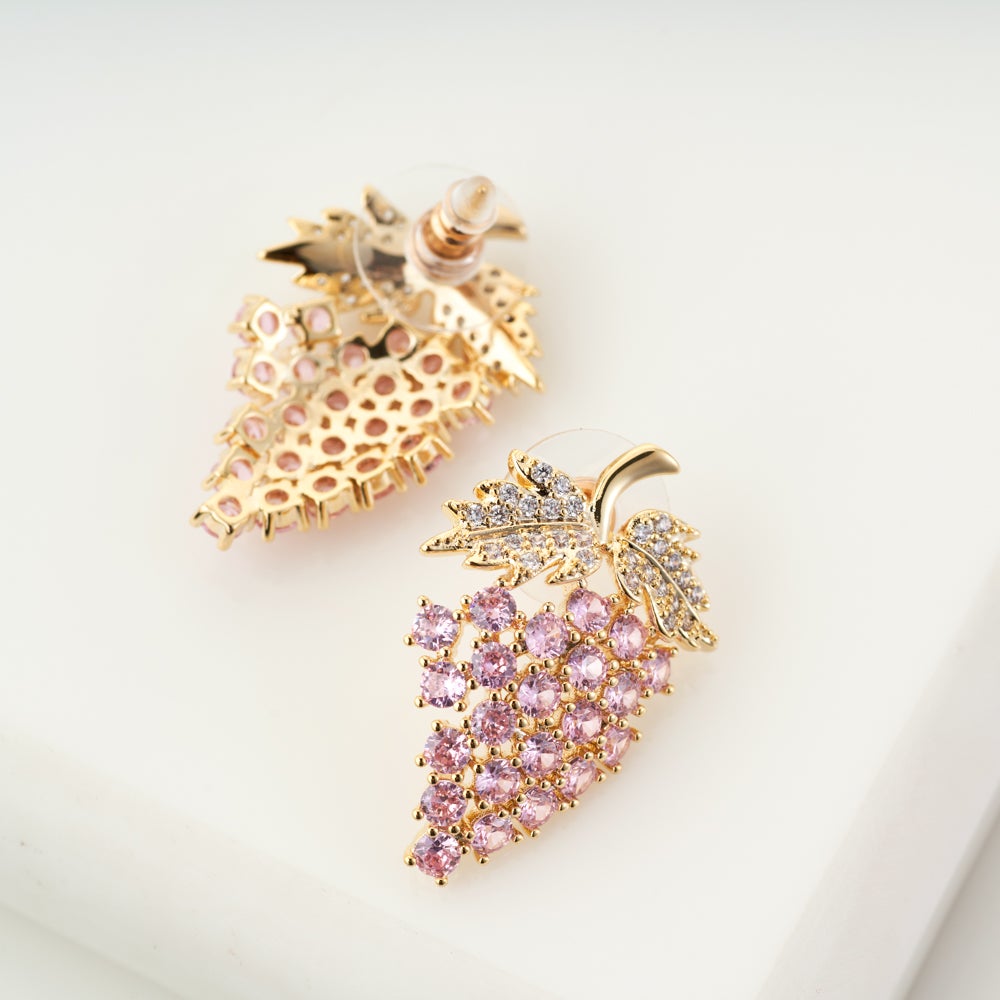 Sugar Strawberry Crystal Studs