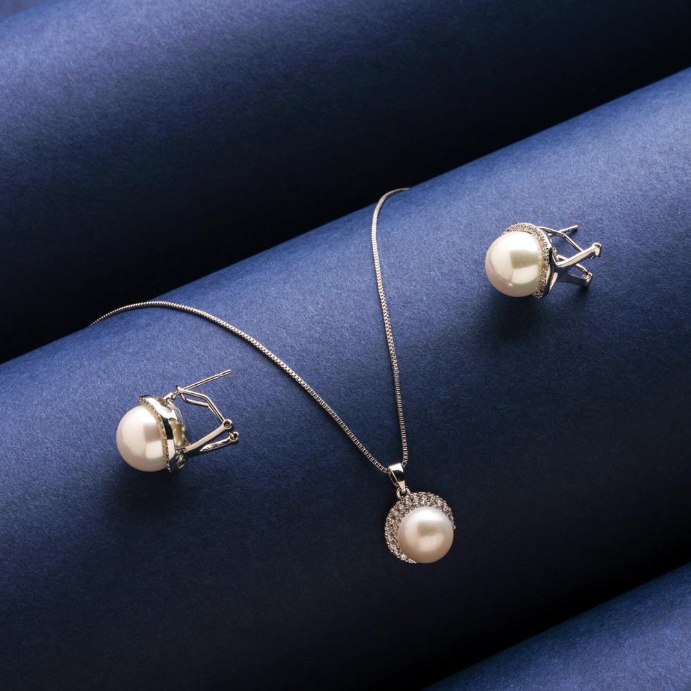 Toshi Pearl Pendant Necklace Set - Blingvine Jewellery