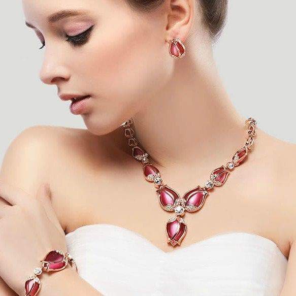 Tulips Necklace Set - BlingVine